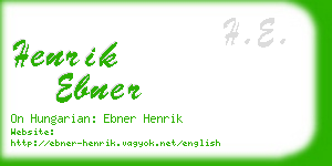 henrik ebner business card